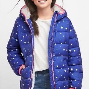 Gap star puffy jacket puffer padded padding size L girls